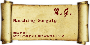 Masching Gergely névjegykártya